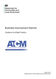 Business improvement districts - guidance and best practice
