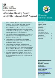 Affordable housing supply: April 2014 to March 2015 England
