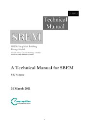 Technical manual for SBEM: Simplified Building Energy Model: Part of the National Calculation Methodology: SBEM for assessing the Energy performance of buildings. UK volume. 31 March 2011. Northern Ireland