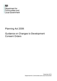 Planning Act 2008 - guidance on changes to development consent orders
