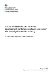 Further amendments to permitted development rights for petroleum exploration site investigation and monitoring - Government response to the consultation