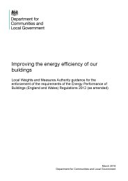 Improving the energy efficiency of our buildings: Local weights and measures authority guidance for the enforcement of the requirements of the Energy performance of buildings (England and Wales) regulations 2012 (as amended)