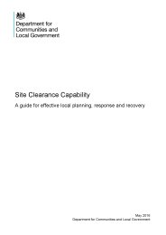 Site clearance capability - a guide for effective local planning, response and recovery