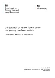 Consultation on further reform of the compulsory purchase system - government response to consultation