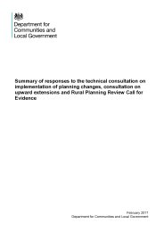 Summary of responses to the technical consultation on implementation of planning changes, consultation on upward extensions and rural planning review call for evidence