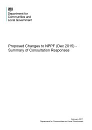 Proposed changes to NPPF (Dec 2015) - summary of consultation responses