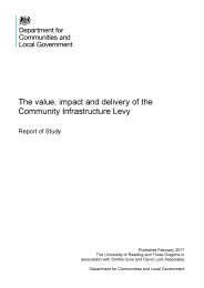Value, impact and delivery of the community infrastructure levy - report of study