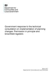 Government response to the technical consultation on implementation of planning changes: permission in principle and brownfield registers