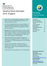Dwelling stock estimates: 2016, England