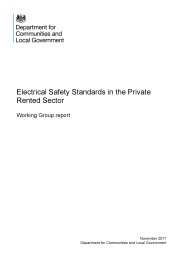 Electrical safety standards in the private rented sector: working group report