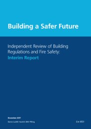 Building a safer future. Independent review of building regulations and fire safety - interim report. Cm 9551