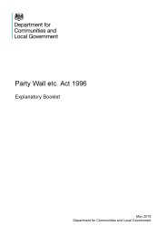 Party Wall etc. Act 1996 - explanatory booklet