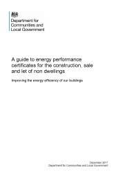 Guide to energy performance certificates for the construction, sale and let of non-dwellings. Improving the energy efficiency of our buildings