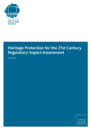 Heritage protection for the 21st century - regulatory impact assessment