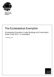 Ecclesiastical exemption - ecclesiastical exemption (listed buildings and conservation areas) order 2010: a consultation