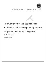 Operation of the ecclesiastical exemption and related planning matters for places of worship in England - draft guidance