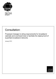 Consultation: proposed changes to siting requirements for broadband cabinets and overhead lines to facilitate the deployment of superfast broadband networks