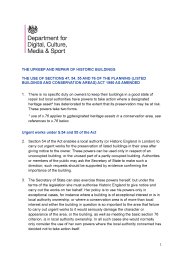 Upkeep and repair of historic buildings. The use of Sections 47, 54, 55 and 76 of the Planning (Listed Buildings and Conservation Areas) Act 1990 as amended