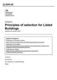 Principles of selection for listed buildings