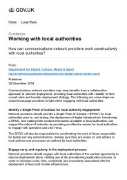 Working with local authorities