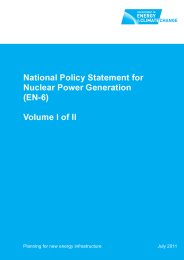 National policy statement for nuclear power generation (EN-6) - volume I of II