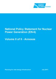 National policy statement for nuclear power generation (EN-6) - volume II of II: annexes