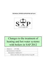 Changes to the treatment of heating and hot water systems with boilers in SAP 2012
