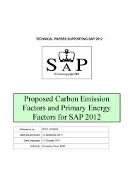 Proposed carbon emission factors and primary energy factors for SAP 2012