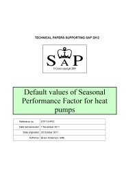 Default values of seasonal performance factor for heat pumps