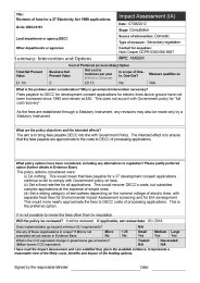 Revision of fees for s.37 Electricity act 1989 applications - impact assessment