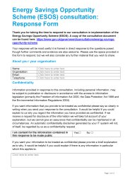 Energy savings opportunities scheme (ESOS) consultation: Response form