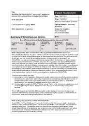 Updating the Electricity Act "necessary" wayleaves process for overhead lines in England and Wales - impact assessment