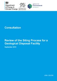 Review of the siting process for a geological disposal facility - consultation