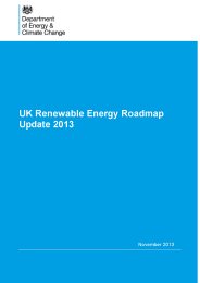 UK renewable energy roadmap - update 2013