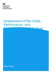 Assessment of the costs, performance, and characteristics of UK heat networks - final report