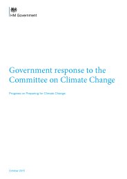Government response to the Committee on Climate Change - progress on preparing for climate change