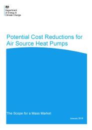 Potential cost reductions for air source heat pumps