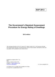 SAP 2012: Government's Standard assessment procedure for energy rating of dwellings: 2012 edition (February 2014 and June 2014 updates to incorporate RdSAP 2012)