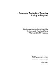 Economic analysis of forestry policy in England