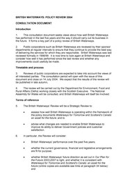 British waterways: policy review 2004 - consultation document