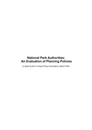 National park authorities: an evaluation of planning policies