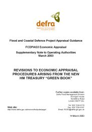 Flood and coastal defence project appraisal guidance: Economic appraisal: Supplementary note to operating authorities: Revisions to Economic appraisal procedures arising from the new HM Treasury "Green book"