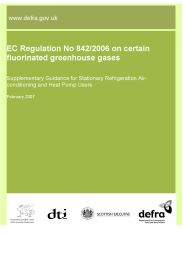 EC Regulation No 842/2006 on certain fluorinated greenhouse gases: supplementary guidance for stationary refrigeration air-conditioning and heat pump users