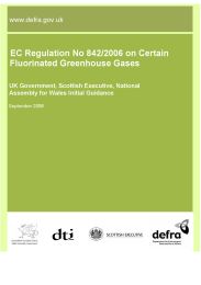 EC Regulation No 842/2006 on certain fluorinated greenhouse gases: UK Government, Scottish Executive, National Assembly for Wales, initial guidance