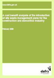 Cost benefit analysis of the introduction of Site waste management plans for the construction and demolition industry