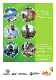Managing radioactive waste safely - a framework for implementing geological disposal. Cm 7386