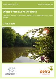 Water framework directive - directions to the Environment Agency on classification of water bodies