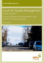 Local air quality management. Practice guidance 1 - economic principles for the assessment of local measures to improve air quality (February 2009 revision)