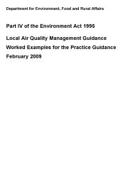 Part IV of the Environment Act 1995 - local air quality management guidance. Worked examples for the practice guidance (February 2009 revision)