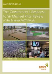 Government's response to Sir Michael Pitt's review of the summer 2007 floods